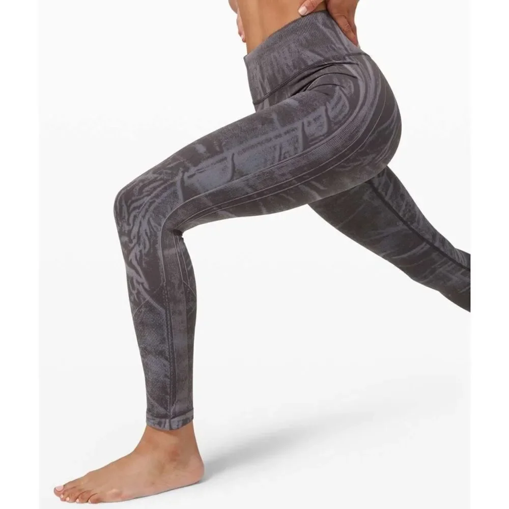 Lululemon Ebb to Street Stone Wash Graphite Full Length Seamless Leggings